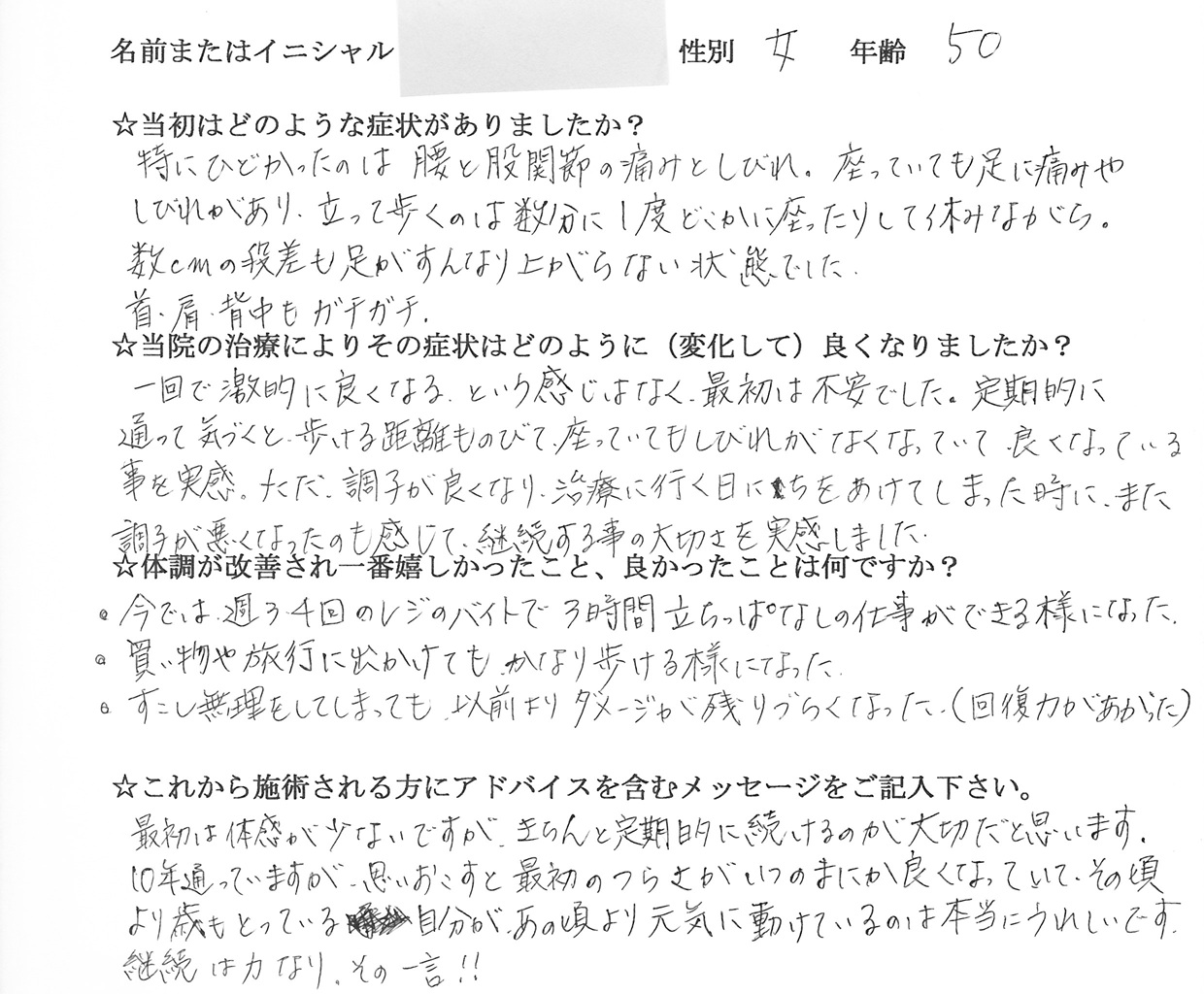 塚越様 アンケート