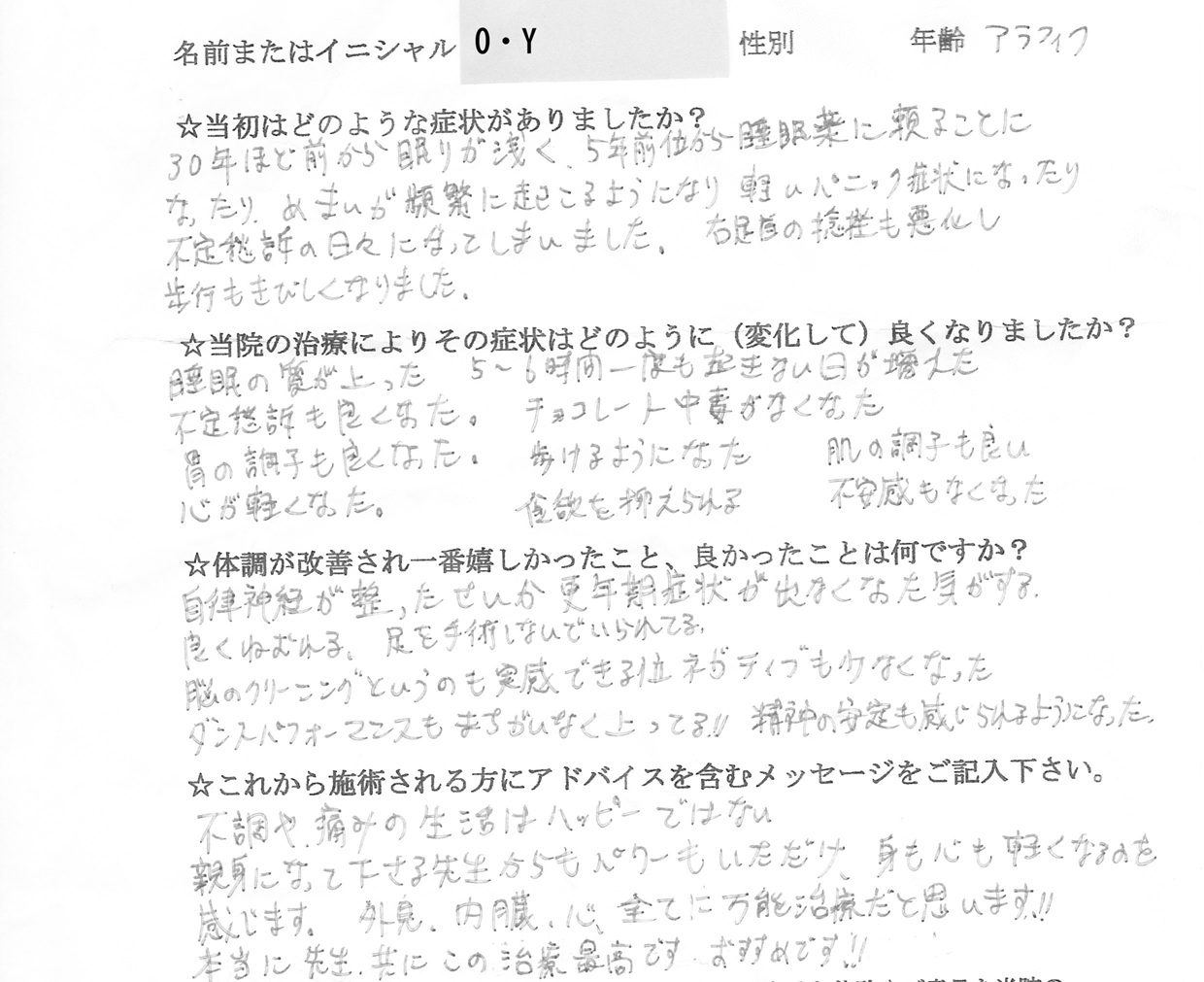 大倉様 アンケート