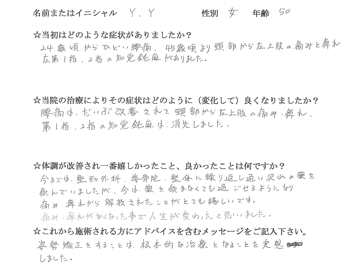 米本様 アンケート