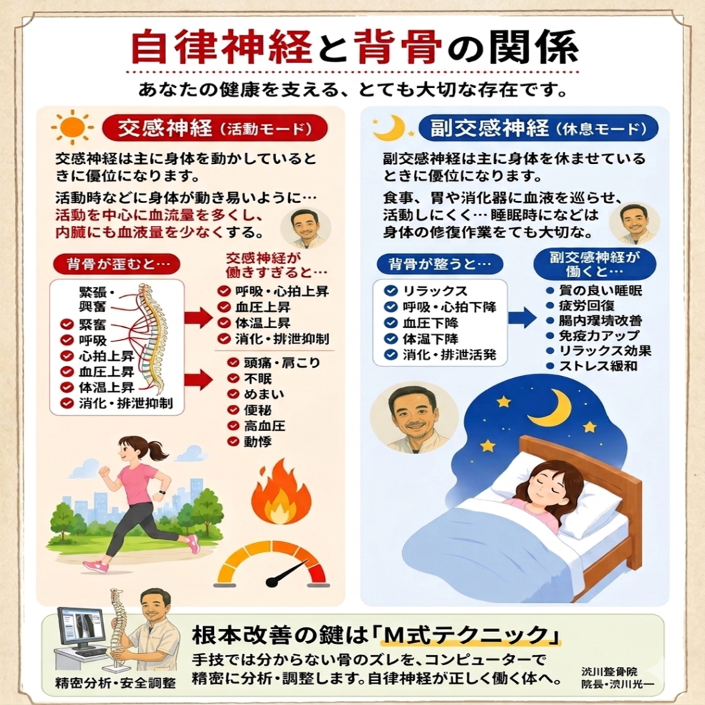 だるさ・不調の原因は背骨の歪みにあり？M式テクニックによる根本改善 | 大田区千鳥町の渋川整骨院