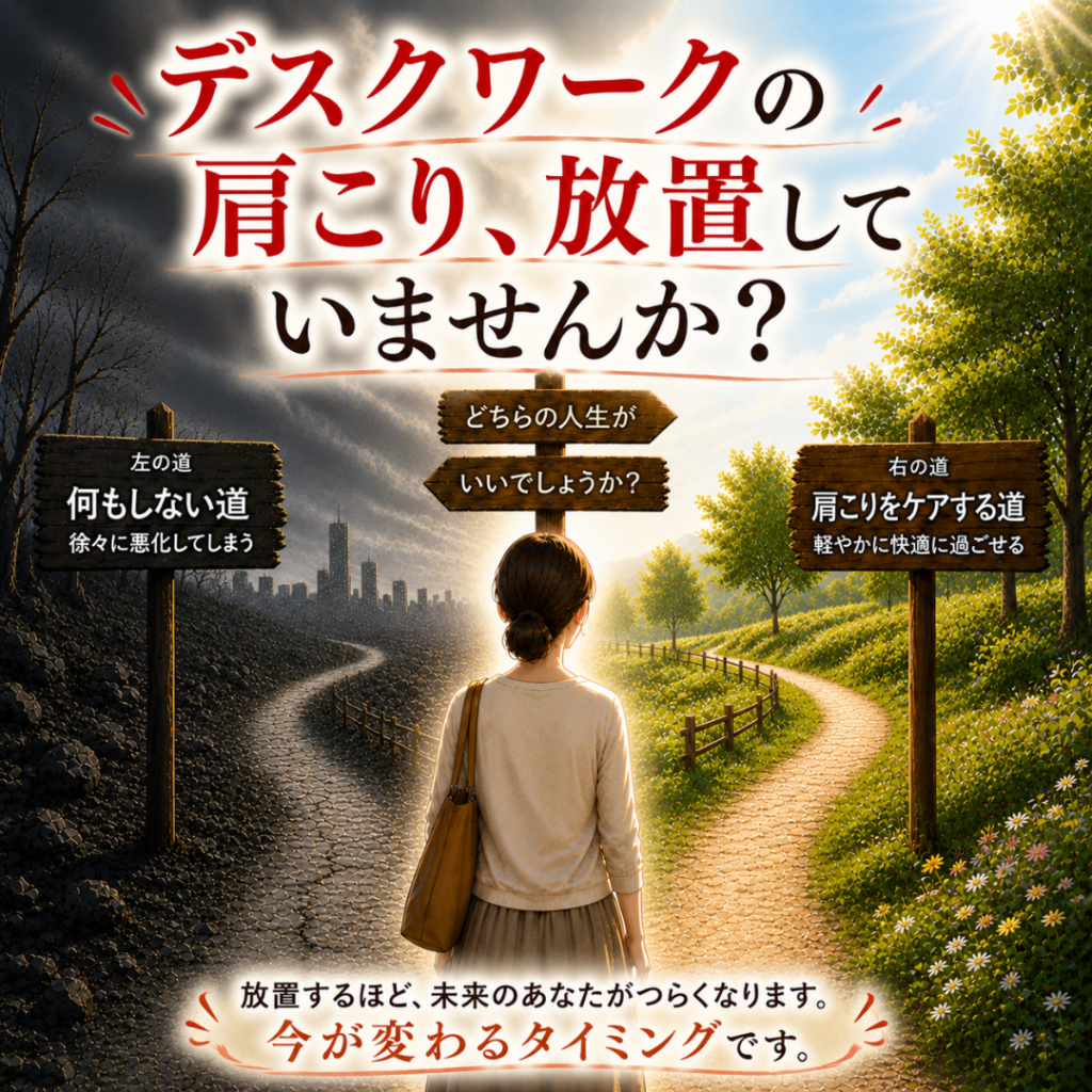デスクワークの肩こりを放置していませんか?10年後の健康をデザインする選択|渋川整骨院
