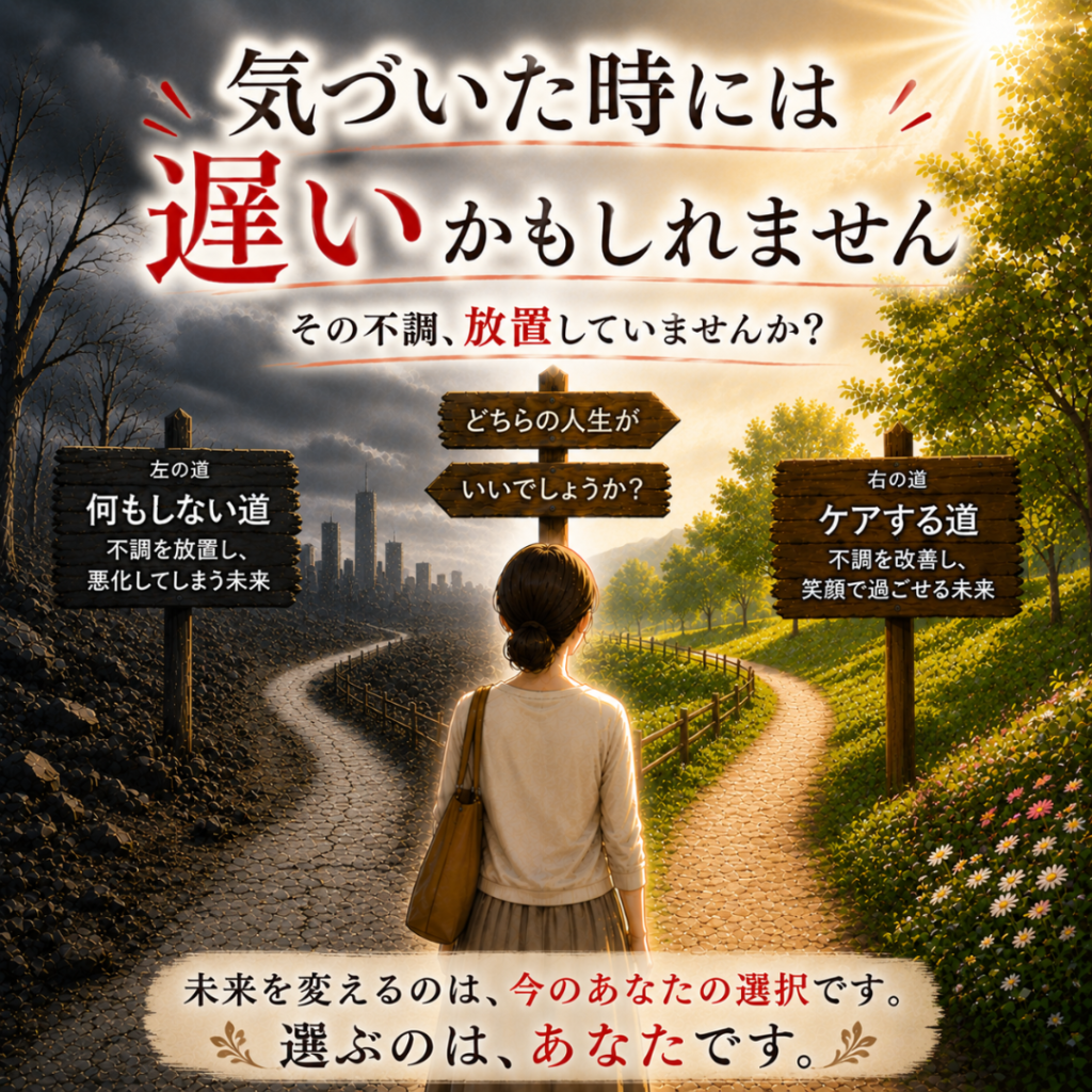 気づいた時には遅い？不調を放置するリスクと今選ぶべき健康な未来｜渋川整骨院