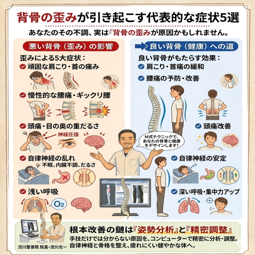 マッサージで治らないその不調、実は「背骨の歪み」が原因?代表的な5大症状と根本改善法