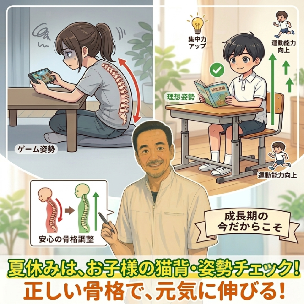 子供の猫背・スマホ姿勢を根本矯正！大田区小学校講演多数・放送大学講師の渋川整骨院