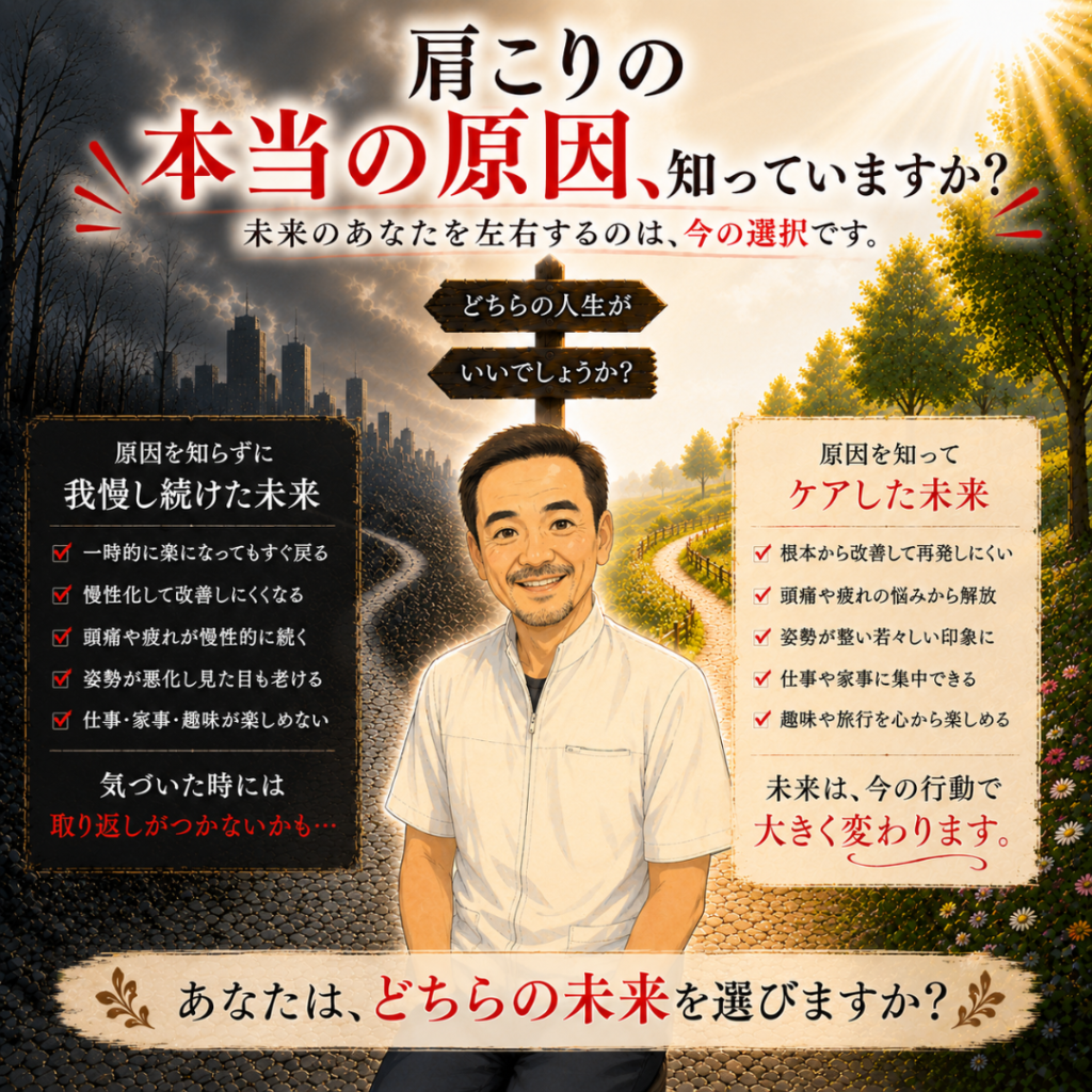 肩こりの本当の原因を知っていますか?姿勢改善で再発しない健やかな未来へ|渋川整骨院