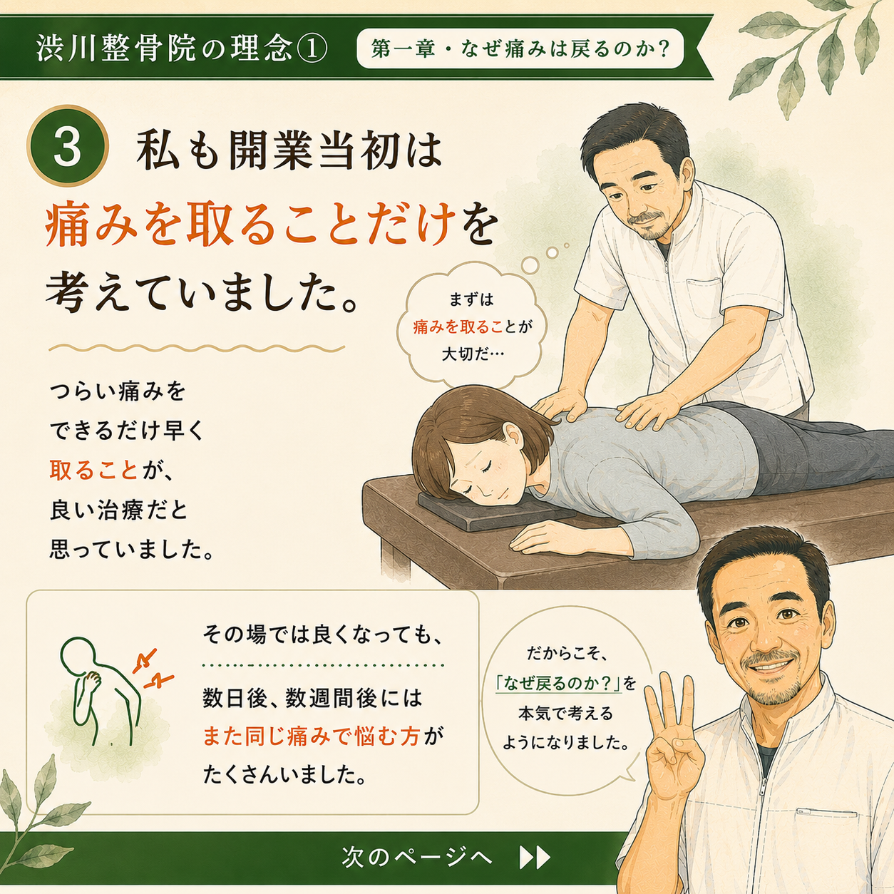 第一章③ 開業当初は痛みを取ることが大切だと考えていた 渋川整骨院