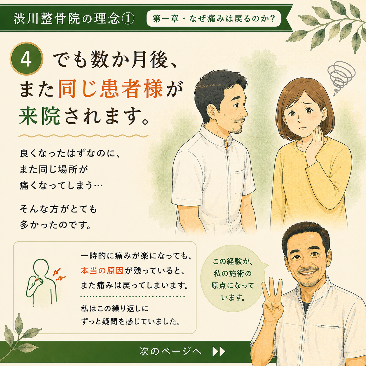 第一章④ 良くなったはずなのにまた同じ患者さんが来院される 渋川整骨院