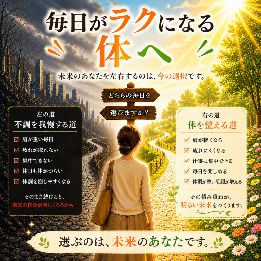 毎日がラクになる体へ|不調を我慢する生活を卒業する根本骨格整体|渋川整骨院